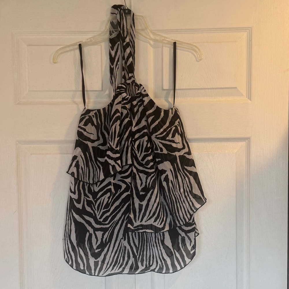 Takara Black and White Zebra Print Tank Top